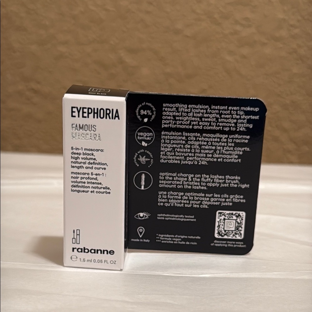 NIB Rabanne Eyephoria Famous Mascara. 0.05 oz. Smaller Travel size.